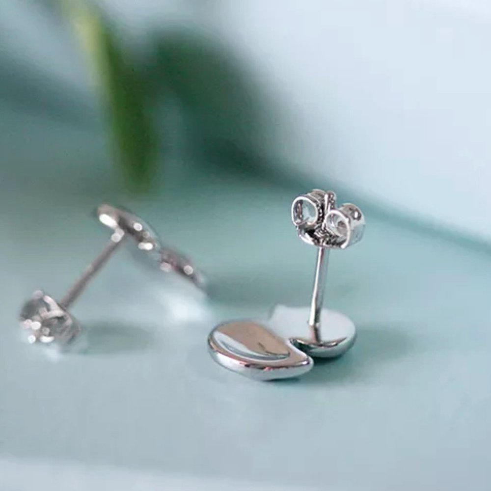Cute Silver Duck Earrings With Rose Gold Wing And Swarovski Crystal - Picture 9 of 10